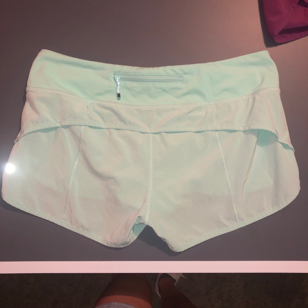 Lululemon speed shorts (not speed up!) mint green